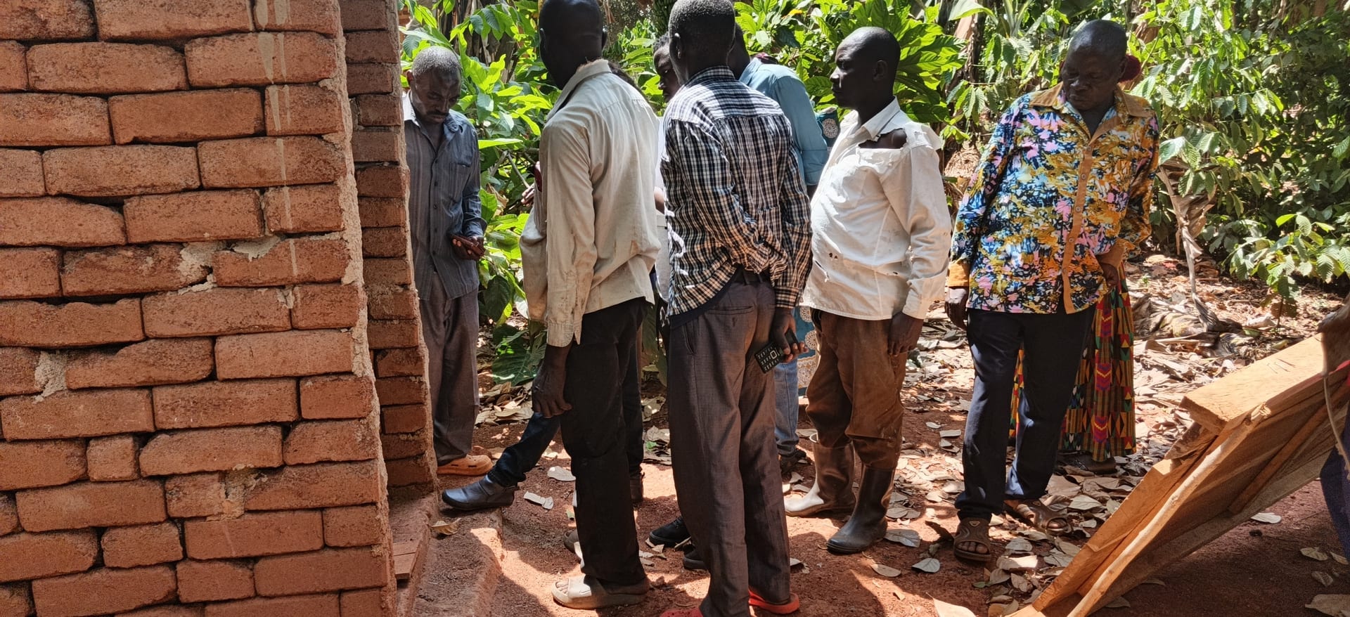 Inspection of a completed latrine